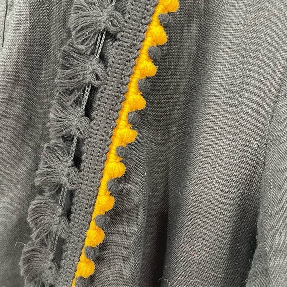 Zara Woman Boho Linen Tunic Pompom Detail Whimsygoth Nature Size XS - Picture 3 of 8